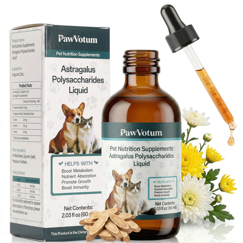 Immune Support Liquid Supplement for Cats and Dogs, Supporting the Immune Systemand and Anti-oxidative Stress,Contains Astragalus, L-lysine, Taurine, and Vitamin C,2 FL Oz