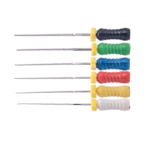 SIMILEHEVEN Dental Endo Files 25MM Endodontic Hand Use K-Files 6PCS Root Canal Treatment Files (15-40# Assorted) 15-40# Assorted