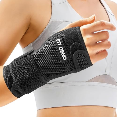 Fit Geno Carpal Tunnel Wrist Brace for Women and Men - Pain Relief for Tendonitis, Arthritis, Strain and Sprain - Adjustable Wrist Splint Support for Day & Night (Right Hand XS/S)