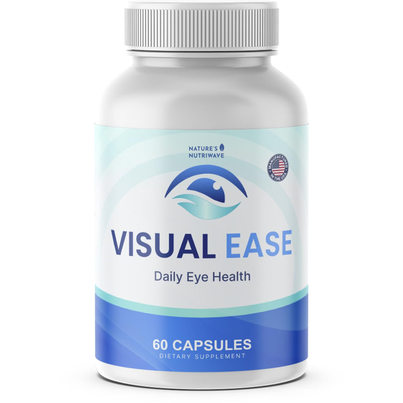 Visual Ease – Lutein, Zeaxanthin & Bilberry – 60 Ct, 1 Month Supply | Also includes Zinc with Lutein, Zeaxanthin, Bilberry & Vitamin A, C, E | Non-GMO, Made in USA | Daily capsule 60 Count (Pack of 1)