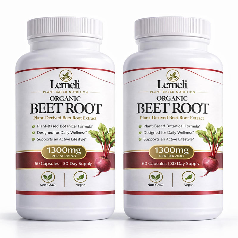 Beetroot 1300mg, Nitric Oxide Support Formula with Beet Root Extract, Vitamin C & Black Pepper, Plant-Based Daily Wellness Supplement, 60 Vegan Capsules 30 Count (Pack of 2)