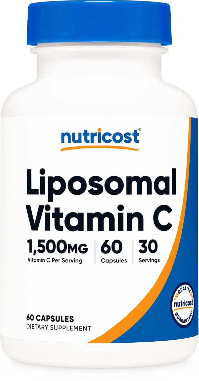 Nutricost Liposomal Vitamin C (1,500mg) 60 Capsules, High Absorption | Vegan, Gluten-Free, 30 Servings 60 Count (Pack of 1)