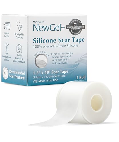 NewGel+ Medical-Grade Silicone Scar Tape Roll, 1.5" x 48" by MyNewGel 48" Roll