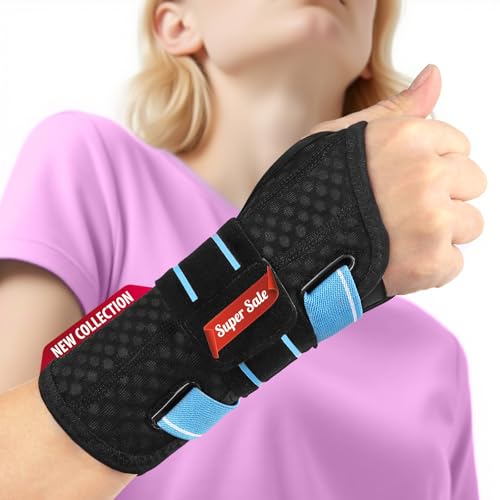 FENGJIDA Carpal Tunnel Wrist Brace for Night Sleep,Work,Typing Support Black Right-Large