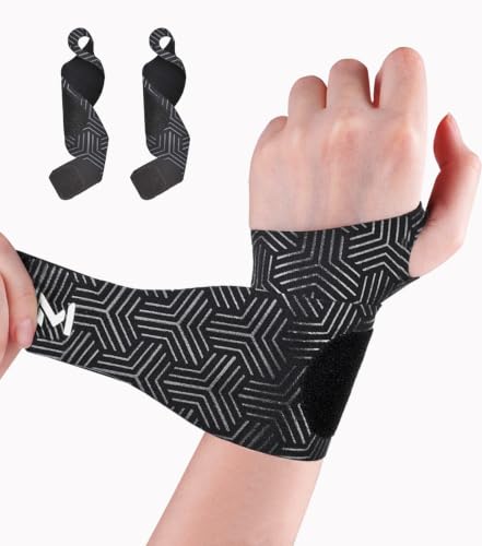 2 Pcs Ultra-Thin TFCC Wrist Brace,Adjustable Wrist Support for Tendonitis, Sprains, Fitness, Weightlifting, Sports, Wrist Wrap Pain Relief, Wrist(5"-7.5") (Black) Black