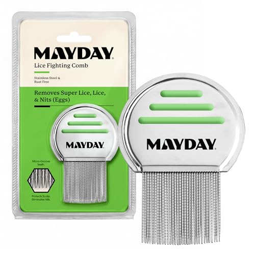 MAYDAY Lice Fighting Comb, Stainless Steel Removal Comb for Kids & Adults