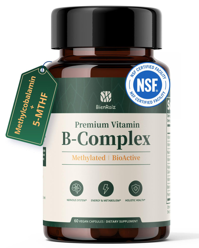 Methylated Vitamin B Complex, for Women & Men, 60 Capsules | L-5-MTHF & Methyl B12, MTHFR Support, 2.5X Absorption, Energy & Brain, Nerve Health, Vegan, Gluten Free, Keto, 60-Day Supply