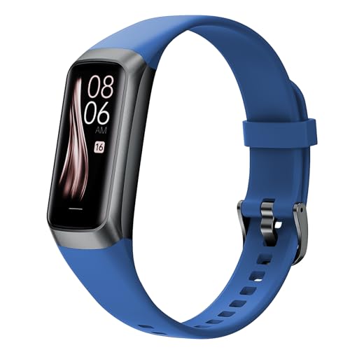 Fitness Tracker with 24/7 Blood Oxygen Heart Rate and Sleep Monitor,IP68 Waterproof,1.10''AMOLED Touch Color Screen,Step Counter Health Activity Trackers for Women Men (Blue) Blue