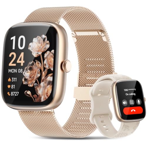 Smart Watches for Women Android/iPhone, Fitness Trackers with Answer/Call Gold