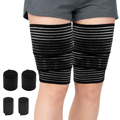 4 Pcs Calf Compression Sleeve, Adjustable Compression Wraps for Legs, Brace & Elastic Supports, Compression Bandage Wrap for Shin Splint Relief, Compression Calf Sleeves Men(Black) 4