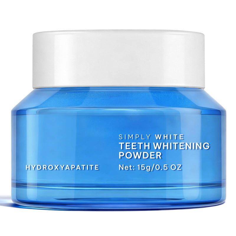 Enamel-Safe Teeth Whitening Powder - Hydroxyapatite - Gentle on Teeth - No Sensitivity Formula - Removes Stains - Long-Lasting Freshness - Breath Freshening Whitening Powder- 15g Blue 15