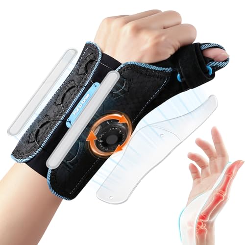 Wrist and Thumb Brace with 3 Ergonomic Stabilizers, Blue-Left Hand