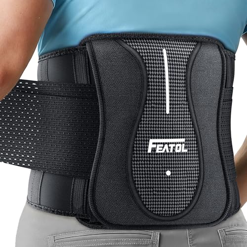FEATOL Wrist Brace Right Hand, Small/Medium+Back Brace Size S/M