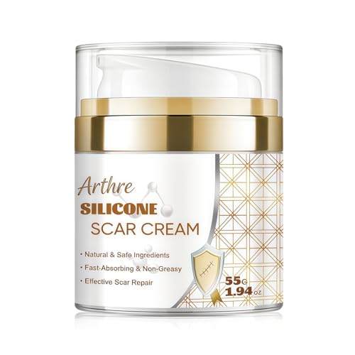 Advanced Silicone Scar Gel Cream, Professional Scar Removal Treatment for C-Section Surgery, Injury, Acne, Burn, Keloid & Stretch Marks, Works on Both Old and New Scars, 55g (1.94 Oz)