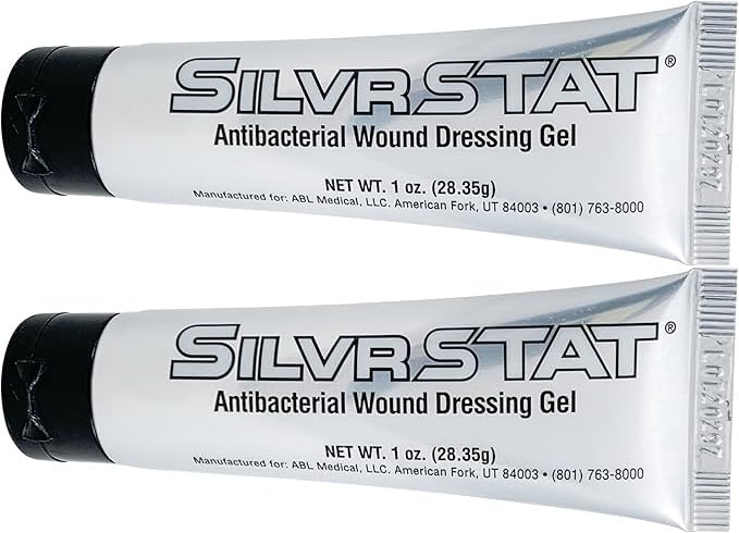 SilvrSTAT First Aid Kit Gel | 32 PPM Silver Healing Wound Dressing Gel | SilverSol Ag₄O₄ Particles (1 Ounce 2-Pack) 1 Ounce 2-Pack