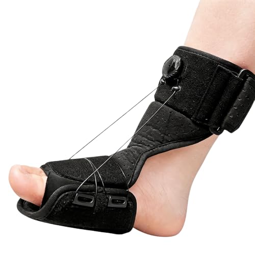 Plantar Fasciitis Night Splint for Men & Women – Adjustable Foot Drop Brace with Rotating Dial, Extended Arch Support for Heel Pain & Achilles Tendonitis Relief, Comfortable Sleep & Home Use