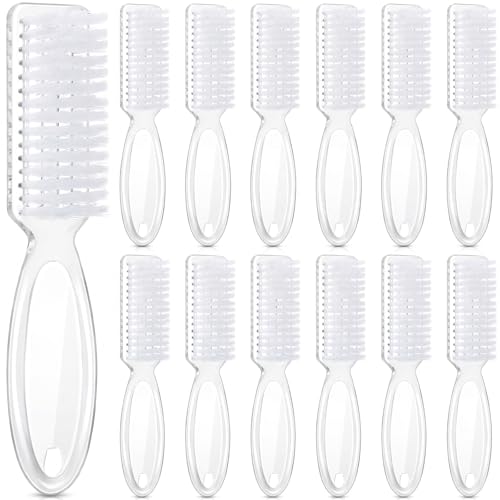 Patelai 12 Pcs Barber Clipper Brush Blade Trimmer Cleaning Brush for Fades Nail Neck Duster Manicure Salon(White) White