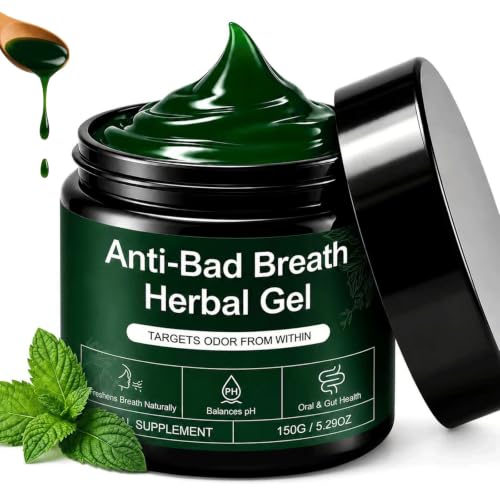 Anti-Bad Breath Herbal Gel Supplement, Natural Herbal Deodorant Gel with Parsley Green Tea, and Chlorophyll, Body & Breath Odor Control from The Inside, Natural Mint Flavor (1)
