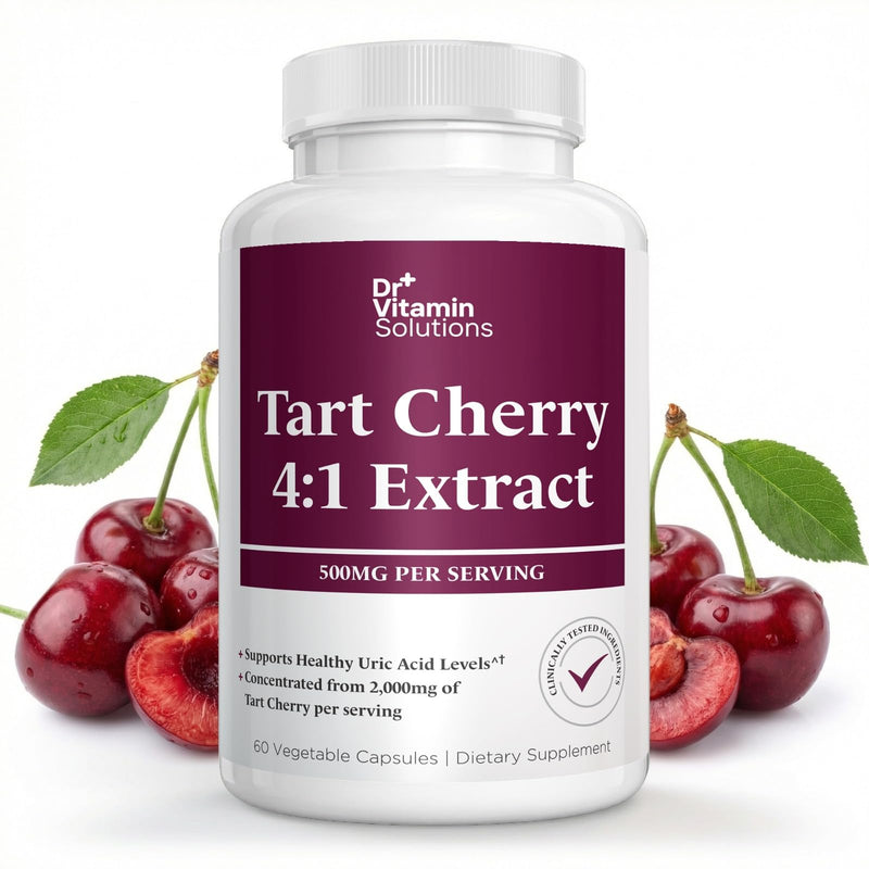 Tart Cherry Extract Capsules 2000 mg - Joint and Sleep Support Supplement | 4:1 Concentrated Formula, Uric Acid and Antioxidant Support, 60 Vegetable Capsules, 30 Day Supply, Non-GMO, Made in USA
