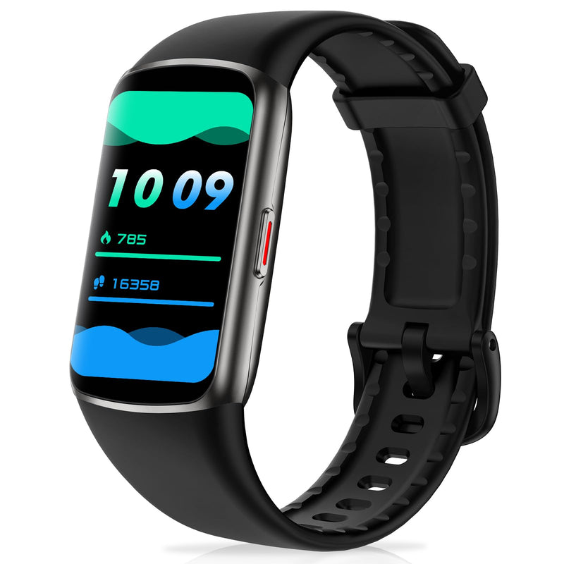 Fitness Tracker, Activity Tracker with 24/7 Heart Rate Blood Oxygen Sleep Monitor, 123 Sports Modes Step Counter, 1.47'' HD Screen Fitness Watch, Smart Watches Pedometer for Women Men Android/iOS black