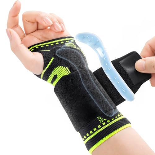 Carpal Tunnel Wrist Brace Night Support With Removable Splint For Women Men Left Black-L