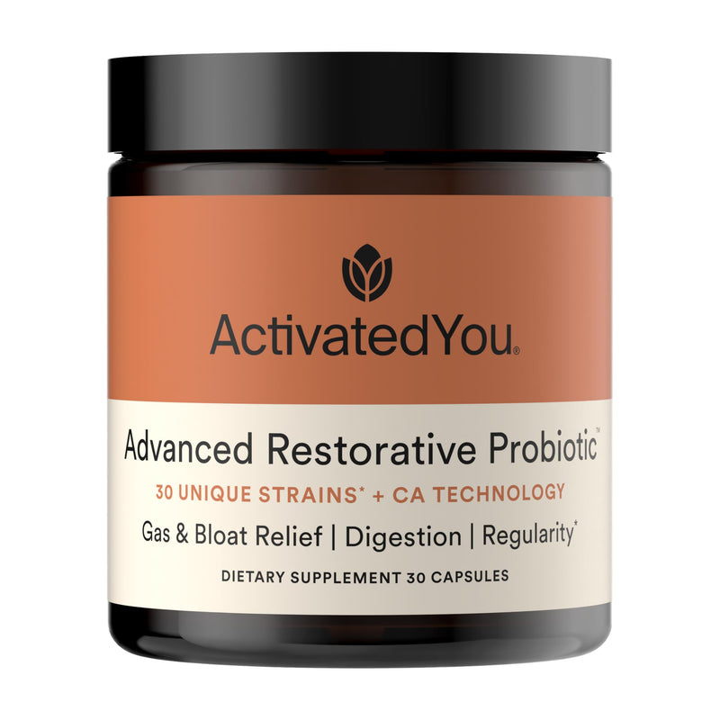 ACTIVATEDYOU Advanced Restorative Probiotic for Gut Health, 30 Capsules | 30 Strain Formula, Digestive & Immune Function Support, Acidophilus Supplement, Skin Support, Vegetarian, 1 Daily Capsule