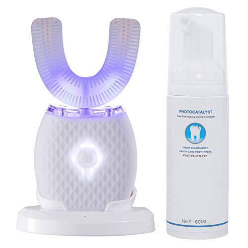 Ultrasonic Toothbrush for Adults Automatic Electric Toothbrush Portable Washable Soft Bristles 30s Automatic Timer Wireless Charging Dual-Use for Travel & Home