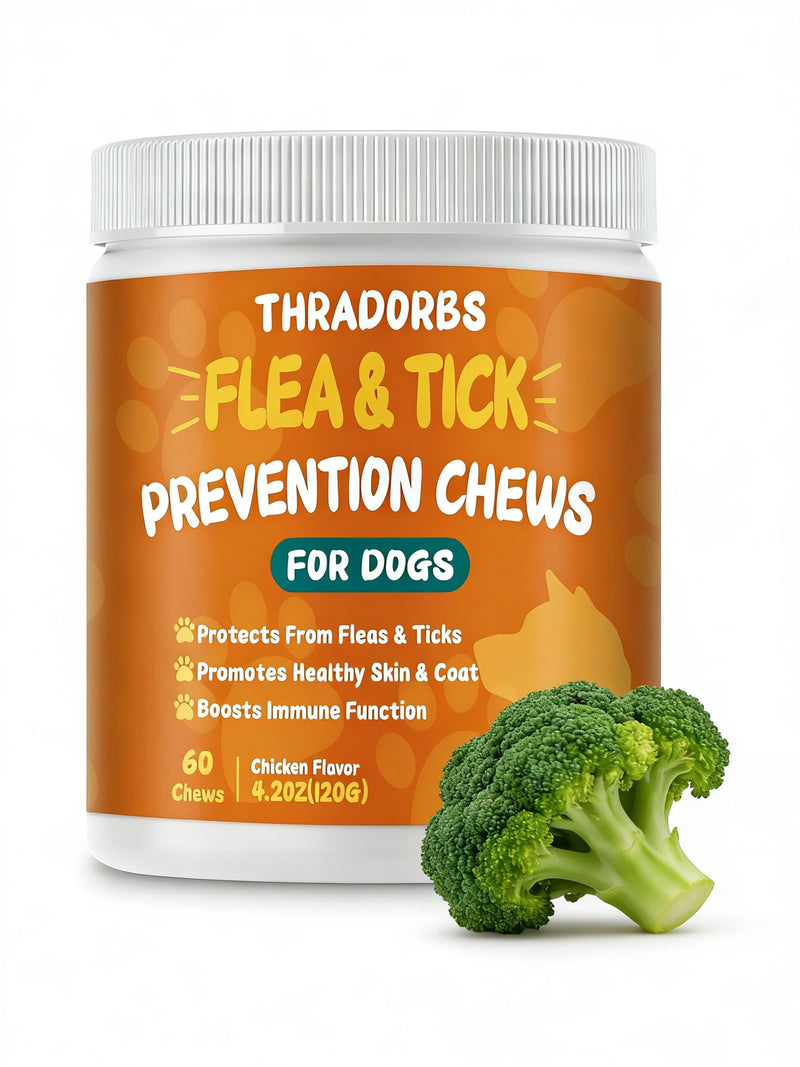 Natural Flea and Tick Prevention for Dogs,Vegetable, 60 Chewable Treats, Daily Flea Tick Control Supplement for Dogs