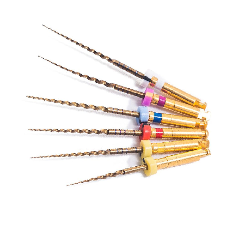 Dental Endo Files X-Pro Gold Taper Endodontic Root Canal Files 6PCS Controlled Memory Niti Rotary Engine File (31MM Assorted) 31MM Assorted