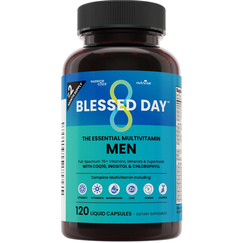 NutriRise Men's Multivitamin | Liquid Softgels | D3 | C | B-Complex | Zinc | multivitamin for men
