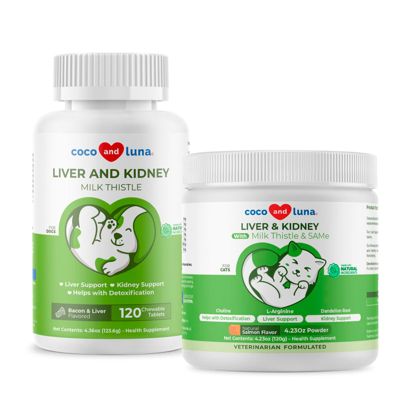 Liver and Kidney Support for Dogs & Liver and Kidney Support Powder for Cats