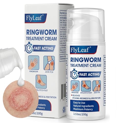 Antifungal Ringworm Treatment Cream, - Miconazole Nitrate 2% Antifungal Cream for Humans - For Fast Itch Relief, Jock Itch & Athlete's Foot - Cream with Ceramides & Tea Tree Oil, Non-Greasy, 3.53oz