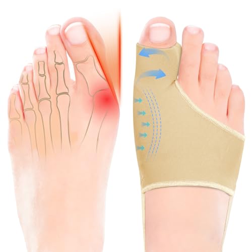 2PCS Bunion Corrector for Women & Men Big Toe, Bunion Splint with Spacers (1, Beige) 1