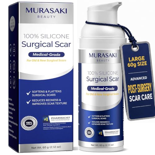 100% Silicone Scar Gel for Surgical Scars - Maximum Strength Silicone Scar Gel for C-Section, Plastic Surgery, Burns, Injury, Keloids, Hypertrophic & Old/New Scars - 2.12 oz (60g)