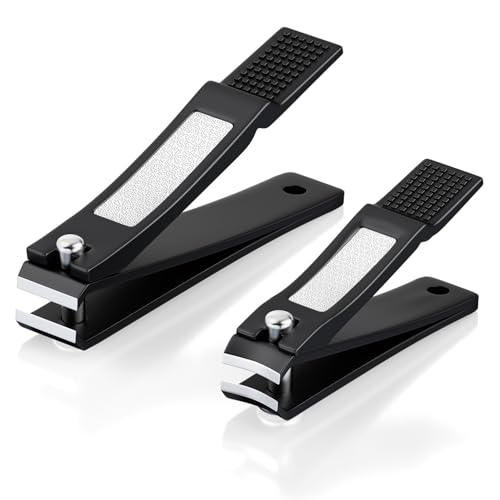 Nail Clippers Set, Ultra Sharp Stainless Steel Fingernail & Toenail Clippers with Nail File, Ergonomic Heavy Duty Nail Cutter Kit with Tin Case, Professional Manicure Grooming Set for Men Women
