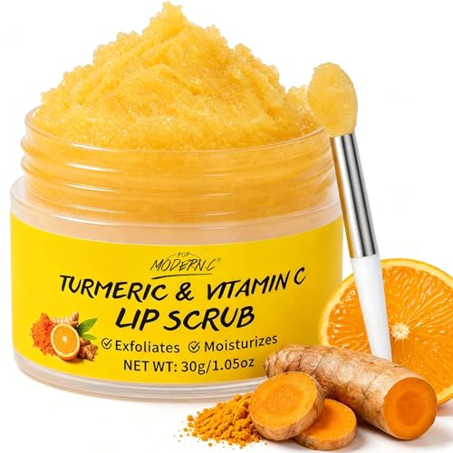 Turmeric Lip Scrub for Dark Lips Vitamin C Lip Scrubber Exfoliator