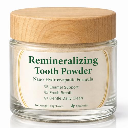 Remineralize Tooth Powder - Oral Care Remineralizing Tooth Powder with Hydroxyapatite, Tooth Whitening Powder Fluoride-Free for Gentle Clean, Fresh Breath & Enamel Care, Mint Flavor 1