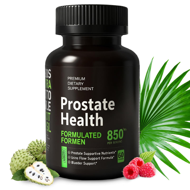 Prostate Health Supplement to Promote Urinary Tract Function - 850mg Per Serving - 60 Count - DHT Blocker Hair Vitamin - Vegan, Non-GMO Capsules (60 Count (Pack of 1)) 60 Count (Pack of 1)