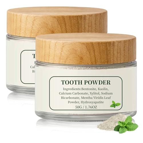 Tooth Powder, Remineralizing Tooth Powder with Mint, Tooth Powders with Hydroxyapatite for Remineralizing Teeth, Fluoride-Free Gentle Clean and Daily Oral Care 1.76 Oz (2Pcs) 1 Ounce (Pack of 2)