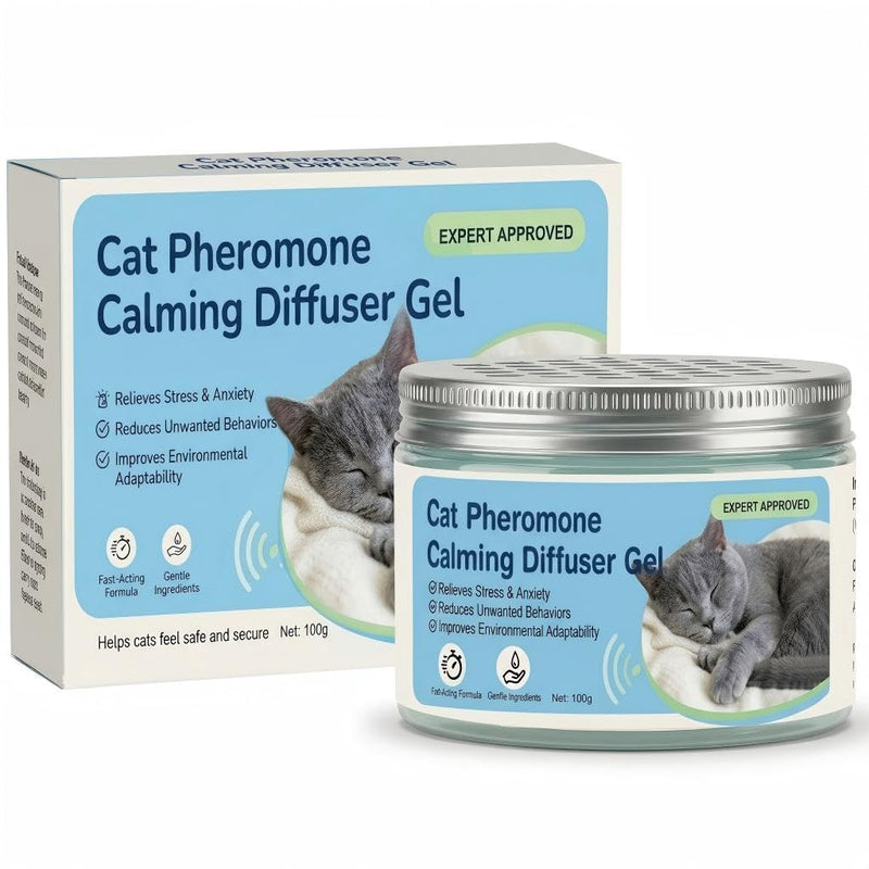 Cat Pheromone Calming Diffuser Gel, Unplugged Cordless Container, 1 Pack, Comforting Scent for Home and Car Travel, Lasts Up to 2 Months