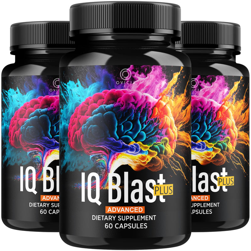 (3 Pack) IQ Blast Plus - IQBlast Plus Capsules Support Advanced Formula Reviews, IQBlastPlus Pills Natural Ingredients Memory Support Daily Vitamins for Health and Wellness, 180 Capsules for 3 Months