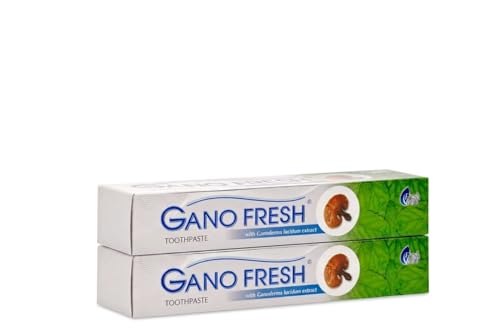 Gano Fresh Toothpaste with Ganoderma – Natural Herbal Fluoride-Free Toothpaste for Fresh Breath, Gum Health & Clean Teeth, Long-Lasting Freshness, 2 Pack
