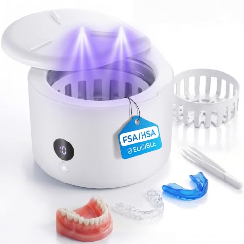 FSA HSA Eligible | 45khz Ultrasonic Retainer Cleaner Machine with UV White