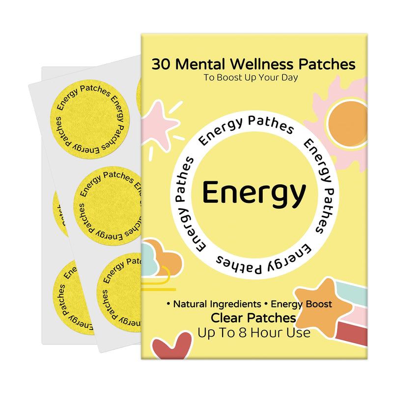 ANSUE Energy Patches – 30 Plant-Based Patches with Biotin, Caffeine & Ginseng – Daily Support for Energy, Focus & Vitality – Vegan Formula, 1 Month Supply
