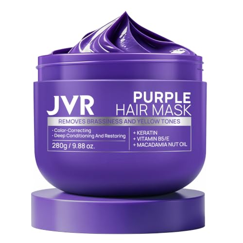 JVR Purple Hair Mask Toner for Blonde, Bleached, Silver & Gray Hair 9.88 oz