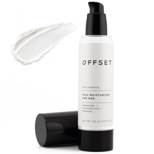 OFFSET Face Moisturizer for Men 100ML / 3.4oz Matte Daily Cream with Niacinamide, Hyaluronic Acid & Ceramides Lightweight, Fragrance-Free Hydration