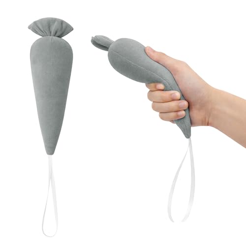 SPRING SEAON Carrot Shape Palm Protector for Hand, Soft Hand Positioning Cushion, Crystal Ultra-Soft Fabric with Pearl Cotton Filling, Comfortable Finger and Palm Support Pillow,Gray,2Pcs Gray 2
