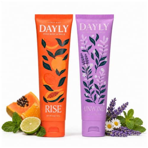 DAYLY AM/PM Nano Hydroxyapatite Toothpaste, Fluoride Free, 2 x 4oz Adult Ritual