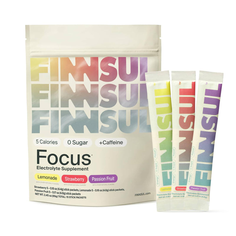 Focus + Caffeine Electrolyte Drink Mix (15 Packets), Variety Pack | Cognizin, Magnesium, Biotin, Vitamin B for Energy, Hydration & Mental Clarity, Sugar Free, Low Calorie