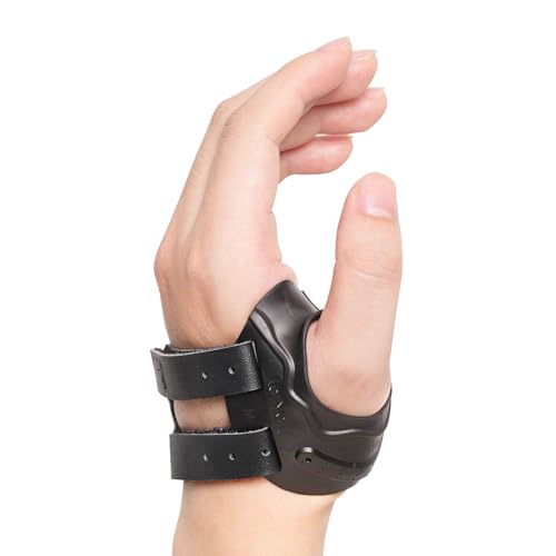 CMC Thumb Support Brace Splint for Osteoarthritis - Dual Density Support, with Firm Wrist Strap for CMC Joint Stabilization, Pain Relief for Women and Men (Left Hand, Black, L) Left Hand-Black Large